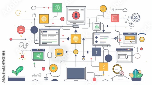 Wallpaper Mural Abstract Visual Representation of a Complex Digital System Torontodigital.ca