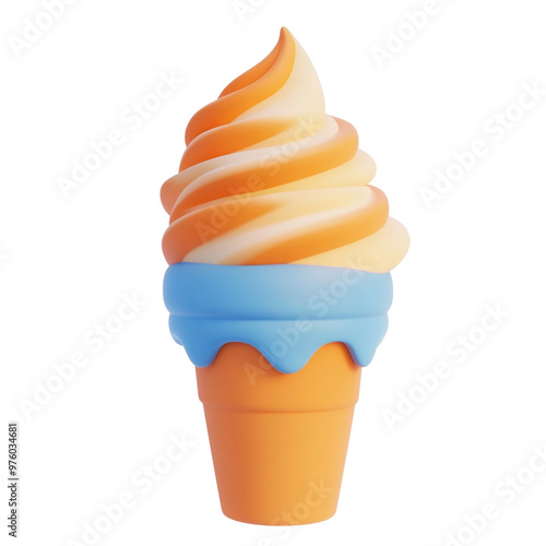 3d icon of delicious ice cream in vibrant colors for digital design photo