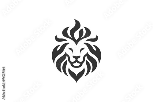 A striking lion head logo with flowing, flame-like lines. This fiery design represents courage, energy, and determination, giving it a bold and dynamic appearance.