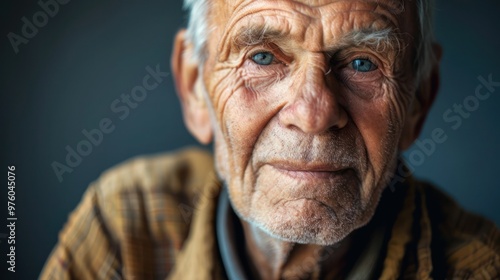 Close-up portrait of a senior man with a kind expression