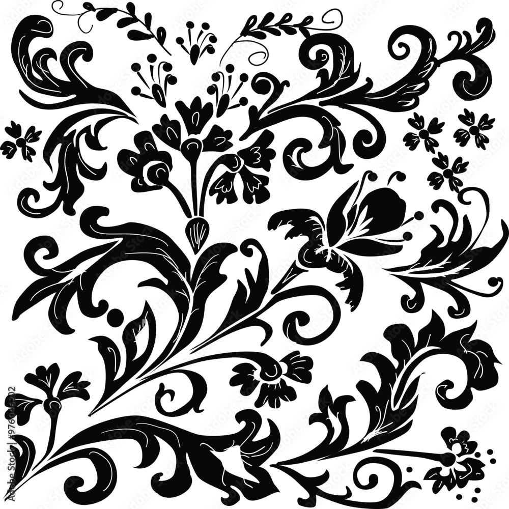 black on white abstract curled background black on white abstract curled background
