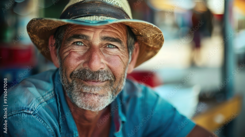 Outdoor portrait of a man wearing a hat Outdoor portrait of a man wearing a hat