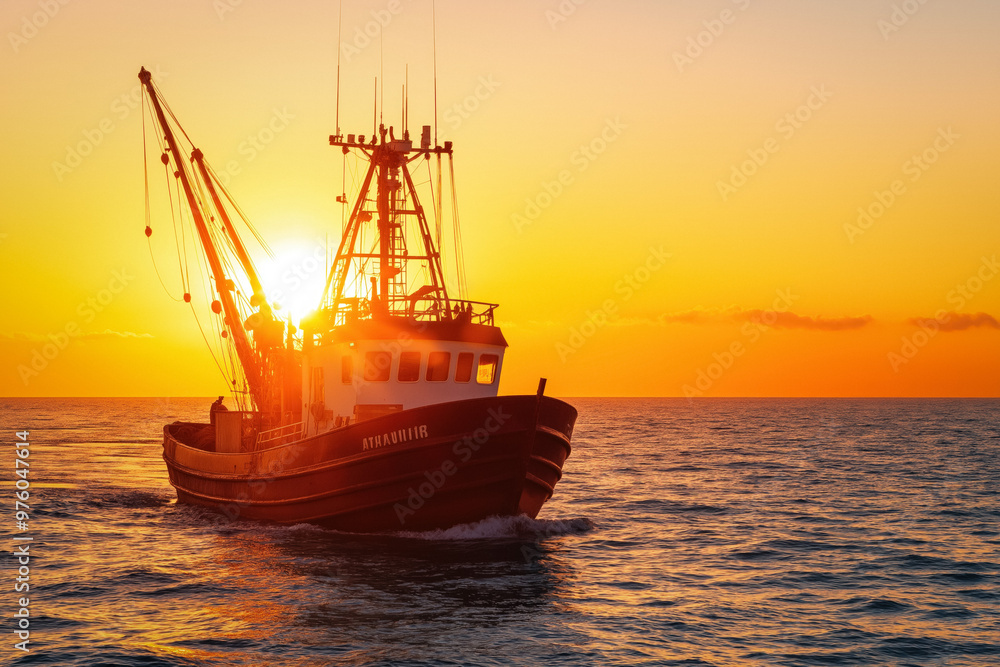 Fishing Boat At Sunset Fishing Boat At Sunset