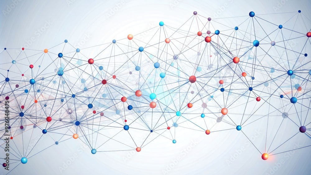 Interconnected dots illustrating lrz standard scale and data relationships. Generative AI Interconnected dots illustrating lrz standard scale and data relationships. Generative AI