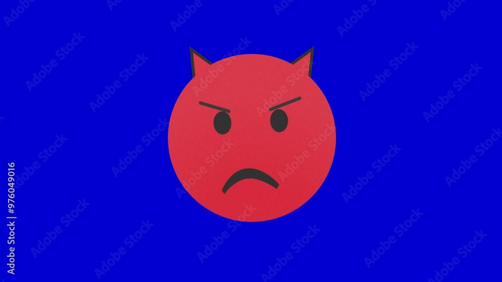 Angry with horn paperfold stopmotion isolated on blue screen Angry with horn paperfold stopmotion isolated on blue screen