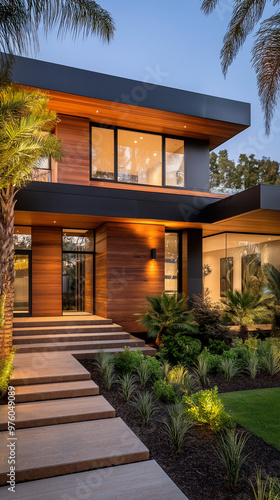 Wallpaper Mural Modern House At Sunset Torontodigital.ca