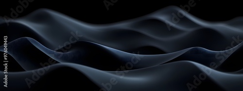 A dark gray abstract background with flowing, organic shapes that resemble mountainous forms