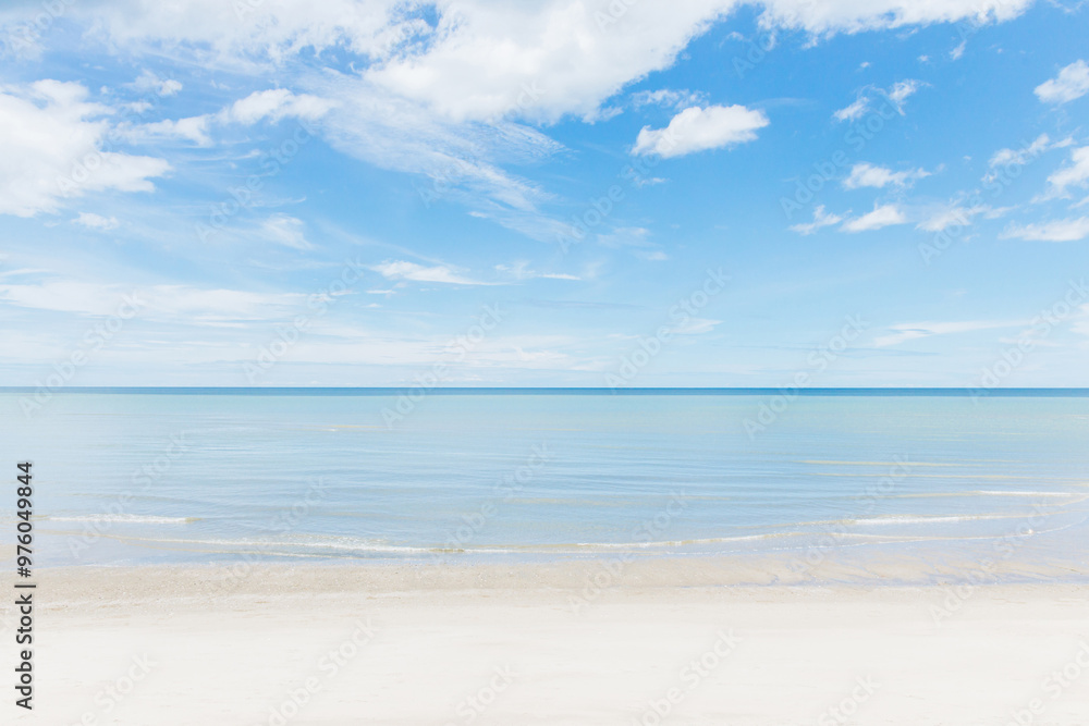 Beach sea space area. Beautiful tropical beach with blue sky and white clouds in sunny day. Natural landscape Beach sea space area. Beautiful tropical beach with blue sky and white clouds in sunny day. Natural landscape