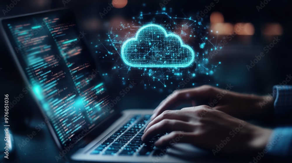 Digital Innovation with Cloud Technology Background Digital Innovation with Cloud Technology Background
