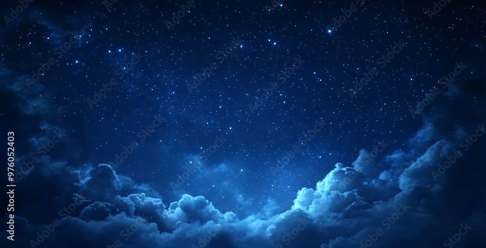 Fototapeta premium night sky with stars and clouds