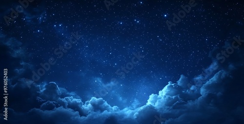 Fototapeta Naklejka Na Ścianę i Meble -  night sky with stars and clouds