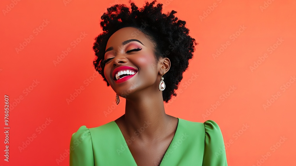 Portrait of a beautiful African American woman with a bright smile. Portrait of a beautiful African American woman with a bright smile.