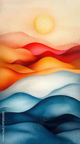 Sunset Background In Impast...