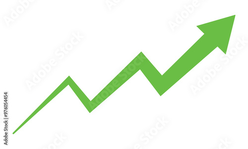 Growth arrow icon. Green success vector icon. Grow symbol isolated on white background. Arrow illustration sign.