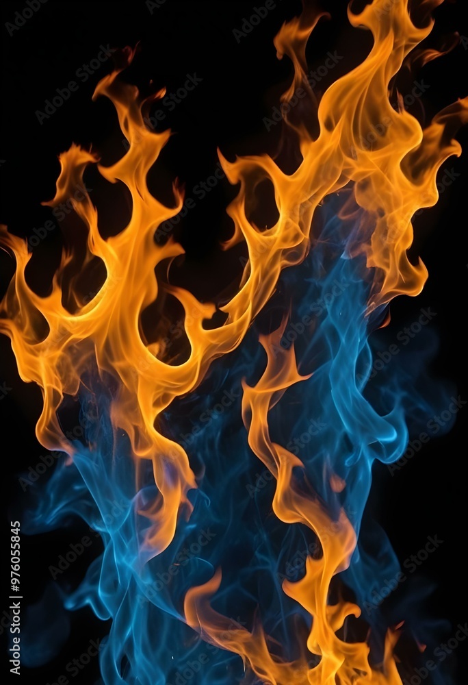 a sleek rectangular frame encircled by flames, with bright yellow and orange colors blending together, set against a solid black background, vibrant color palette, cold light tones, blue tones, flash a sleek rectangular frame encircled by flames, with bright yellow and orange colors blending together, set against a solid black background, vibrant color palette, cold light tones, blue tones, flash