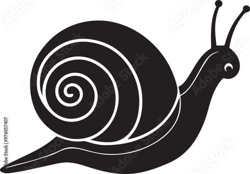 snail silhouette vector art.