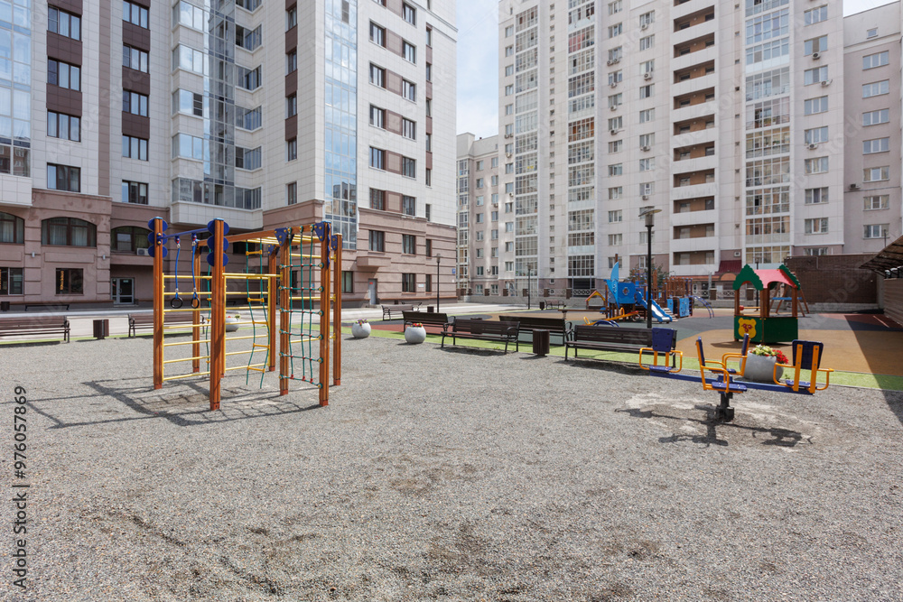 children's playground on the territory of an apartment building children's playground on the territory of an apartment building
