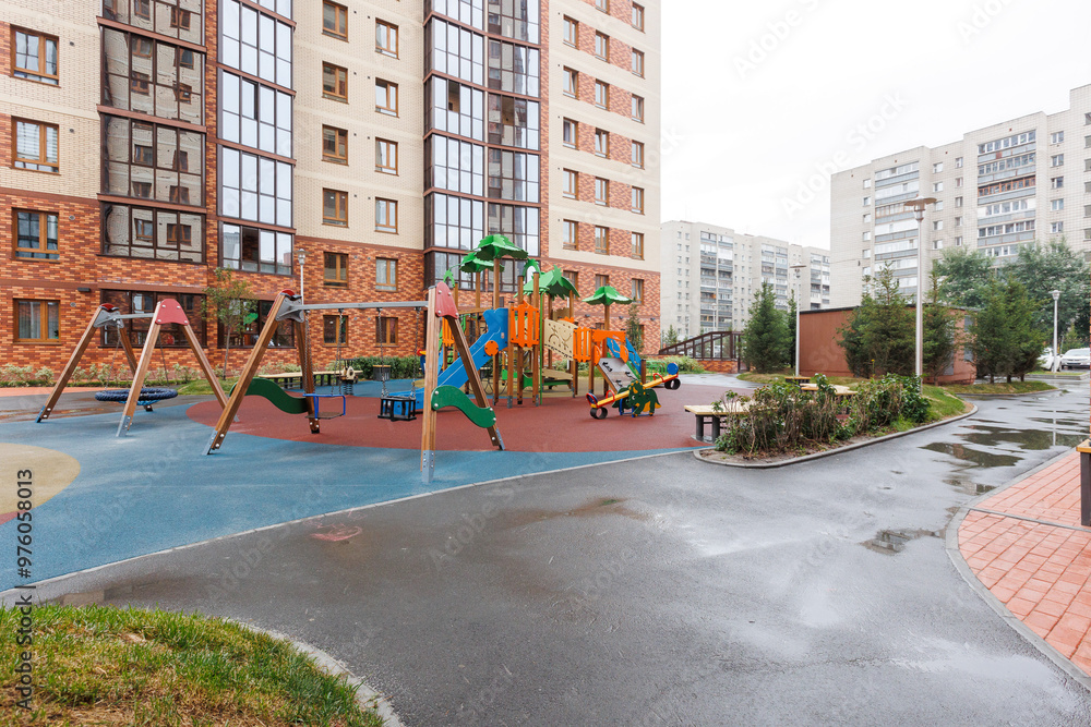 children's playground on the territory of an apartment building children's playground on the territory of an apartment building