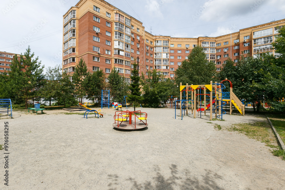 children's playground on the territory of an apartment building children's playground on the territory of an apartment building