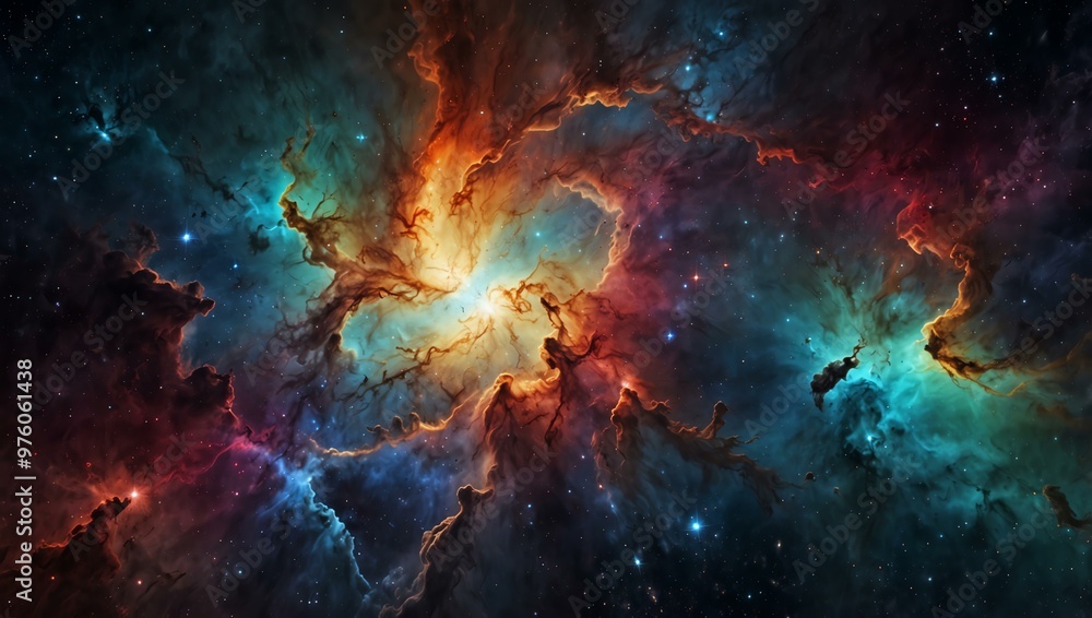 Colorful space galaxy nebula—high-resolution. Colorful space galaxy nebula—high-resolution.
