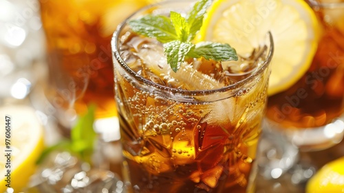 Refreshing Iced Tea with Lemon and Mint