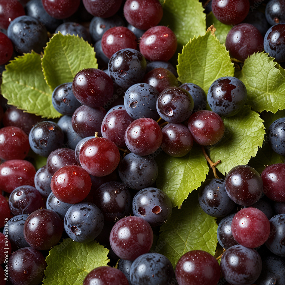 Red Wine Pouring into Glass with Grapes and Vine Leaves Red Wine Pouring into Glass with Grapes and Vine Leaves