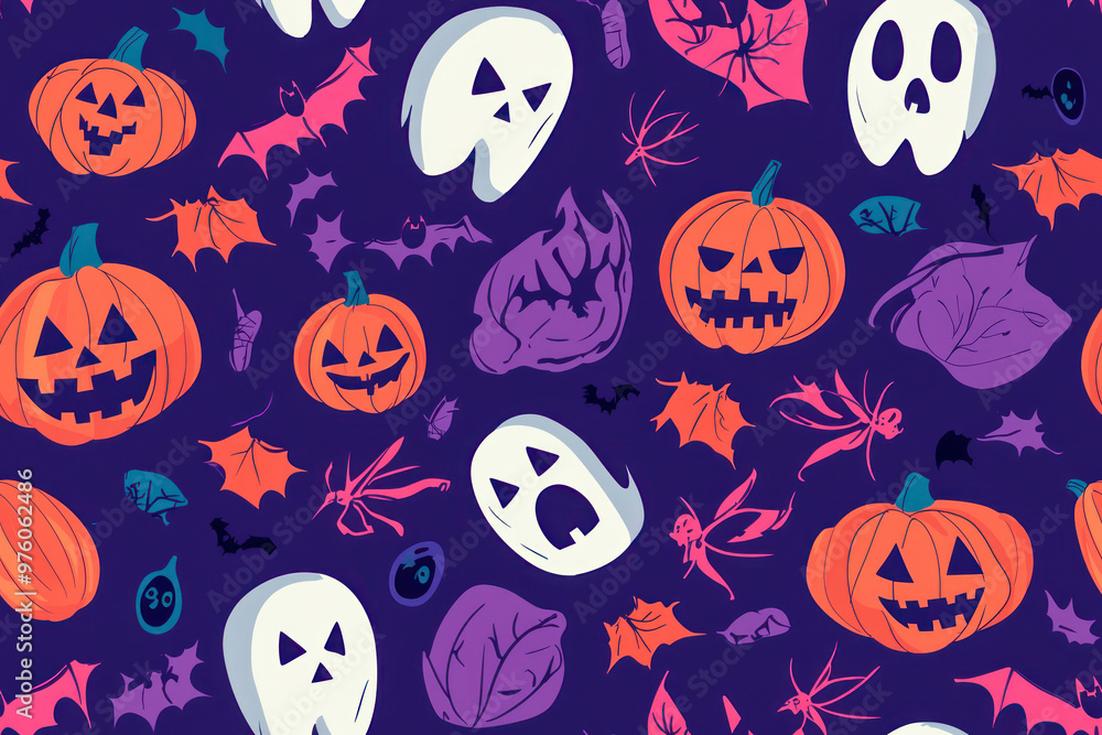 Seamless pattern happy halloween day. Seamless pattern happy halloween day.