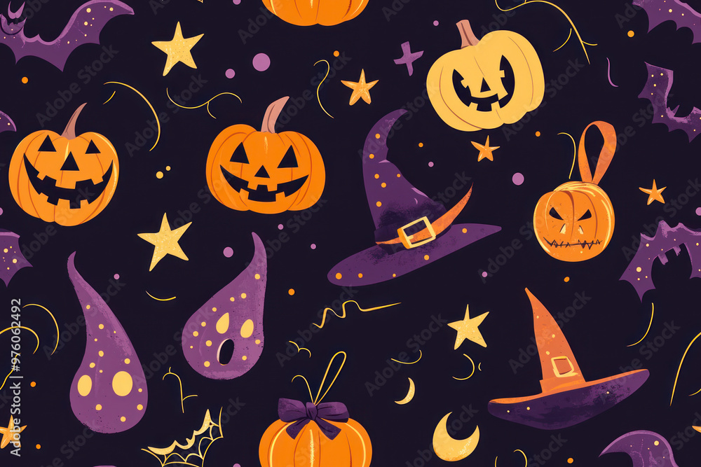 Seamless pattern happy halloween day. Seamless pattern happy halloween day.