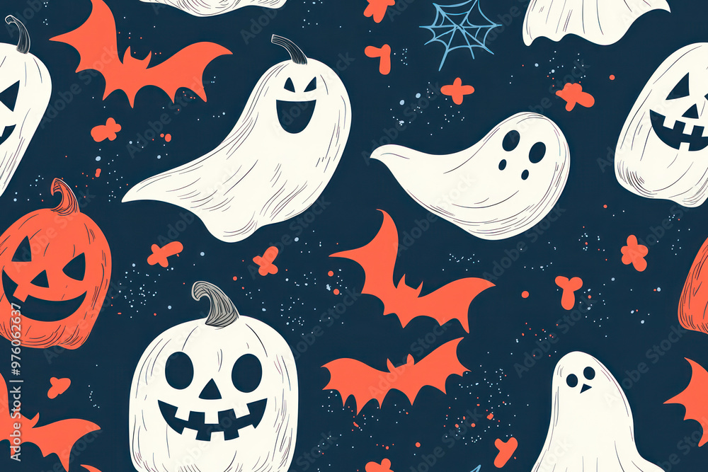 Seamless pattern happy halloween day. Seamless pattern happy halloween day.
