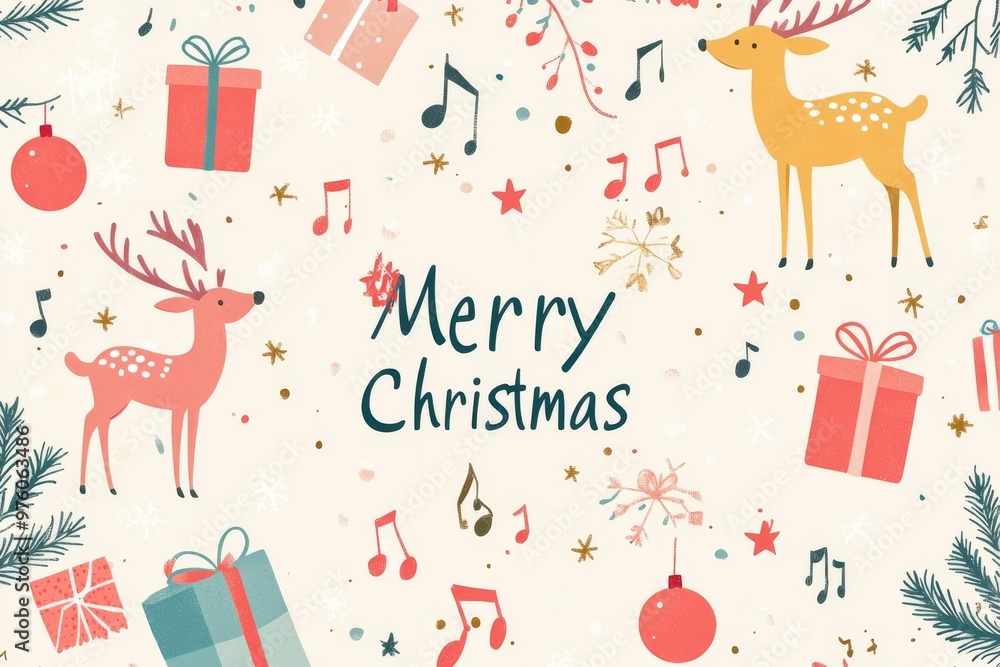 Christmas illustration for wrapping paper. New Year's drawings, elements Christmas illustration for wrapping paper. New Year's drawings, elements