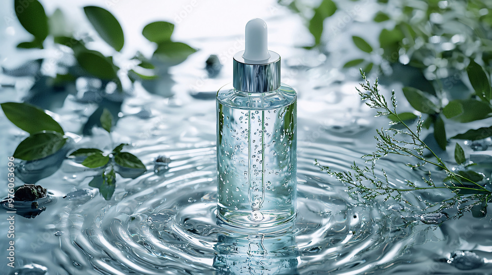 Transparent Glass Dropper Bottle with Water Bubbles for Fresh Skincare Transparent Glass Dropper Bottle with Water Bubbles for Fresh Skincare