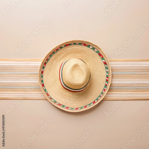 Celebrating Hispanic Heritage Month with a traditional sombrero decoration. Generative AI photo