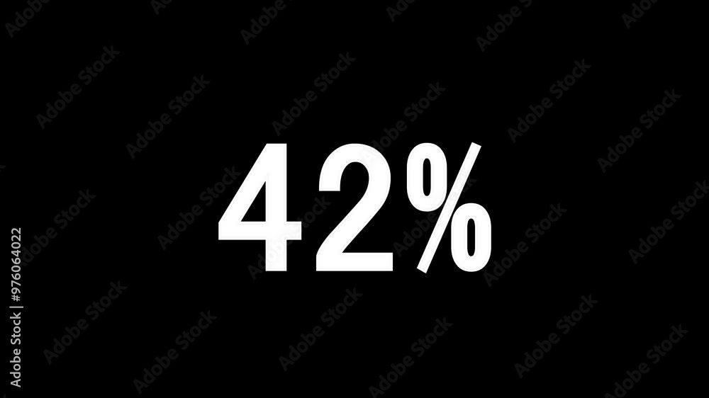 Loading percent animation by white color neon on black background. Loading percent animation by white color neon on black background.