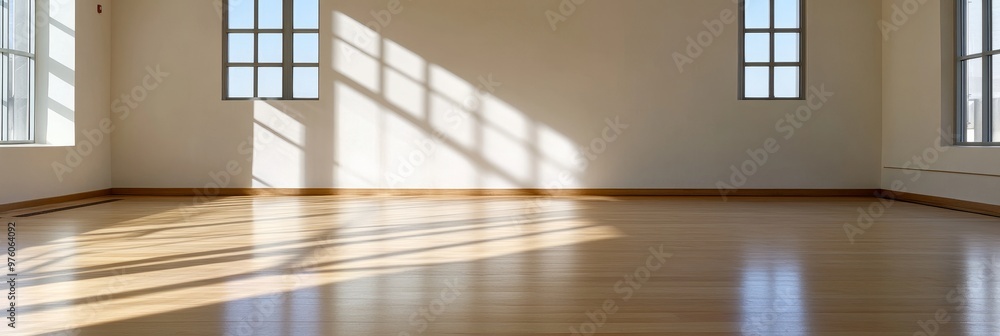 A bright and airy yoga studio with large windows, hardwood floors, and natural light streaming in, creating a peaceful and inspiring atmosphere for practice. A bright and airy yoga studio with large windows, hardwood floors, and natural light streaming in, creating a peaceful and inspiring atmosphere for practice.