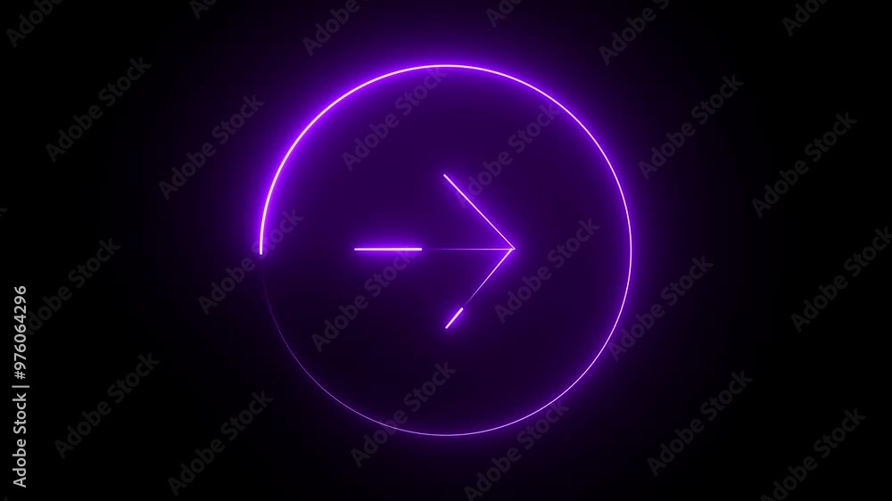 Downloading icon animation by purple color neon on black background. Downloading icon animation by purple color neon on black background.