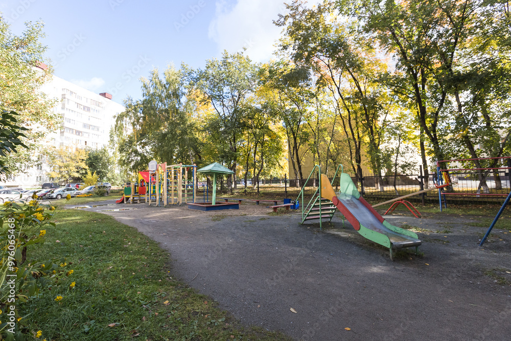 children's playground on the territory of an apartment building children's playground on the territory of an apartment building
