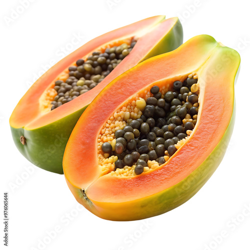 papaya on white