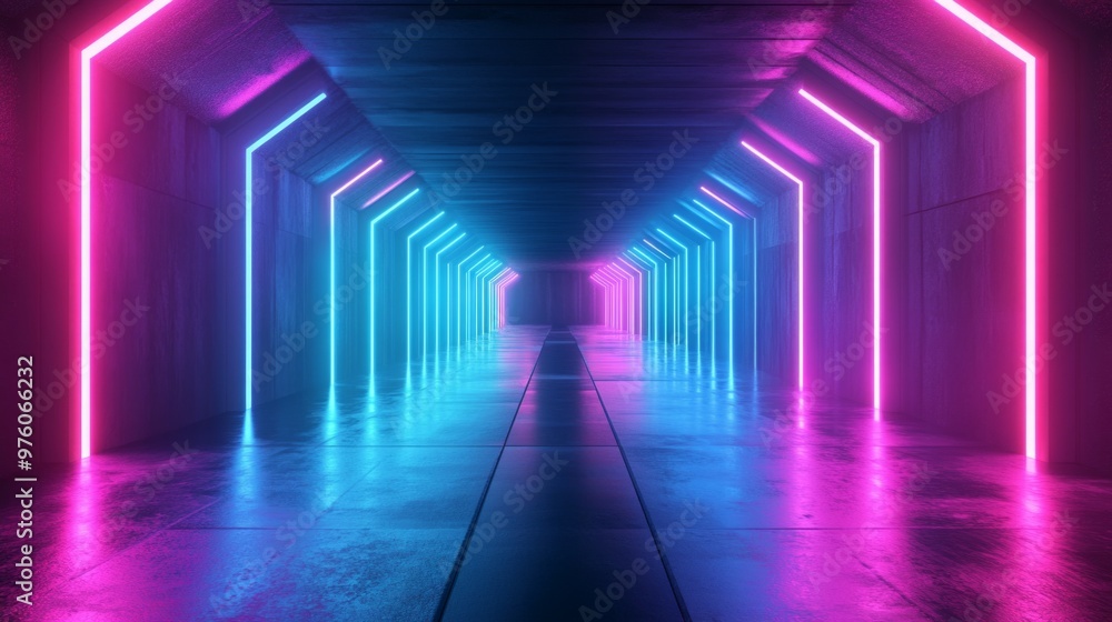 Futuristic background with neon Purple, Light Blue and Pink color lights Futuristic background with neon Purple, Light Blue and Pink color lights