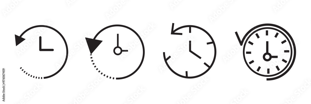 Past time icon thin line illustration Past time icon thin line illustration