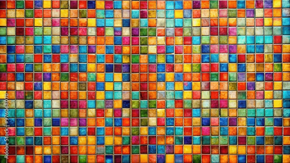 Vibrant mosaic tile texture featuring vivid colors Vibrant mosaic tile texture featuring vivid colors