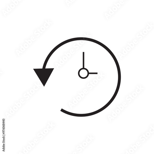 Circle past time backward arrow black icon