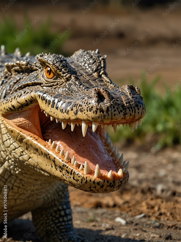 Crocodile showing its teeth Crocodile showing its teeth