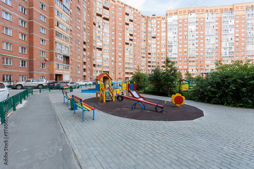 children's playground on the territory of an apartment building