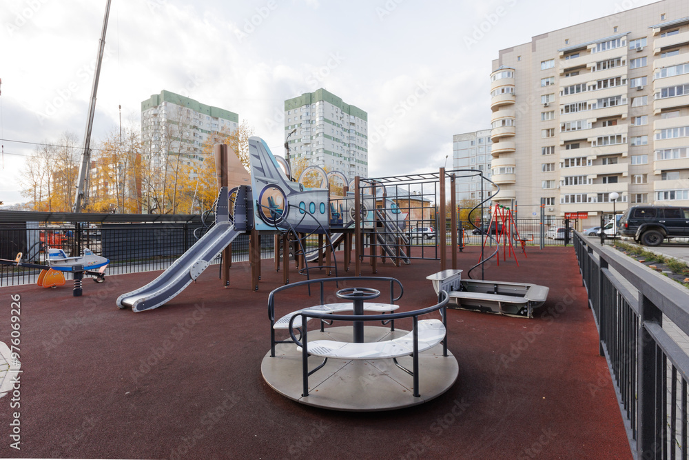 children's playground on the territory of an apartment building children's playground on the territory of an apartment building