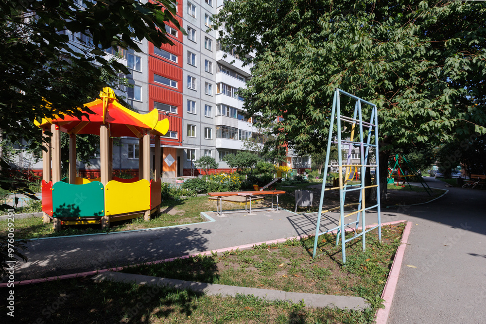 children's playground on the territory of an apartment building children's playground on the territory of an apartment building