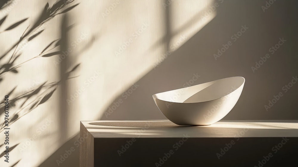 White Bowl with Shadows White Bowl with Shadows