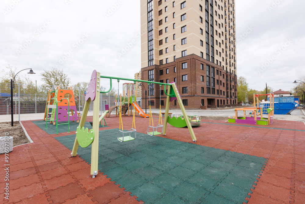 children's playground on the territory of an apartment building children's playground on the territory of an apartment building