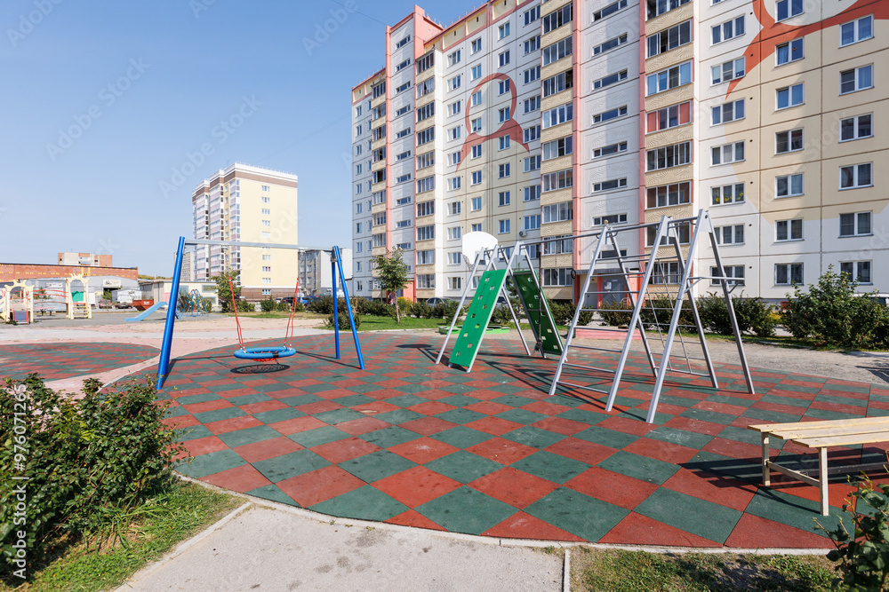 children's playground on the territory of an apartment building children's playground on the territory of an apartment building