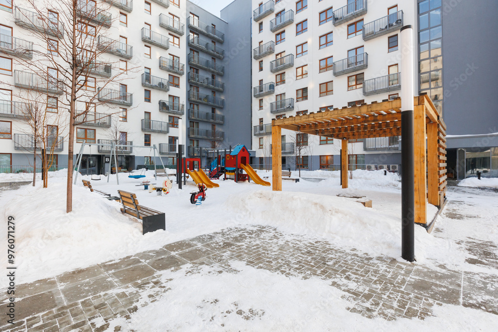 Fototapeta premium children's playground on the territory of an apartment building