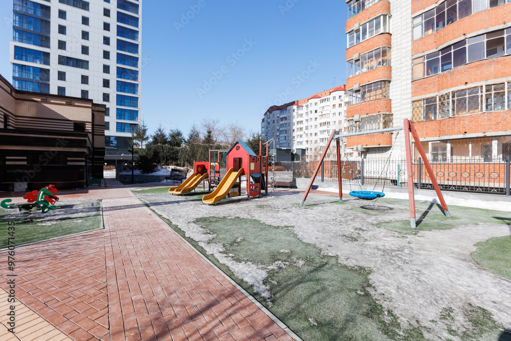 children's playground on the territory of an apartment building children's playground on the territory of an apartment building